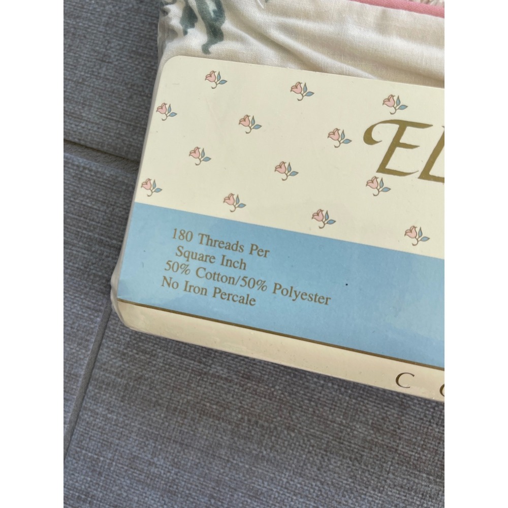 Vintage Elizabeth Gray Victoria Floral Full Flat & Fitted Sheet Set NEW Cottage - Picture 8 of 8
